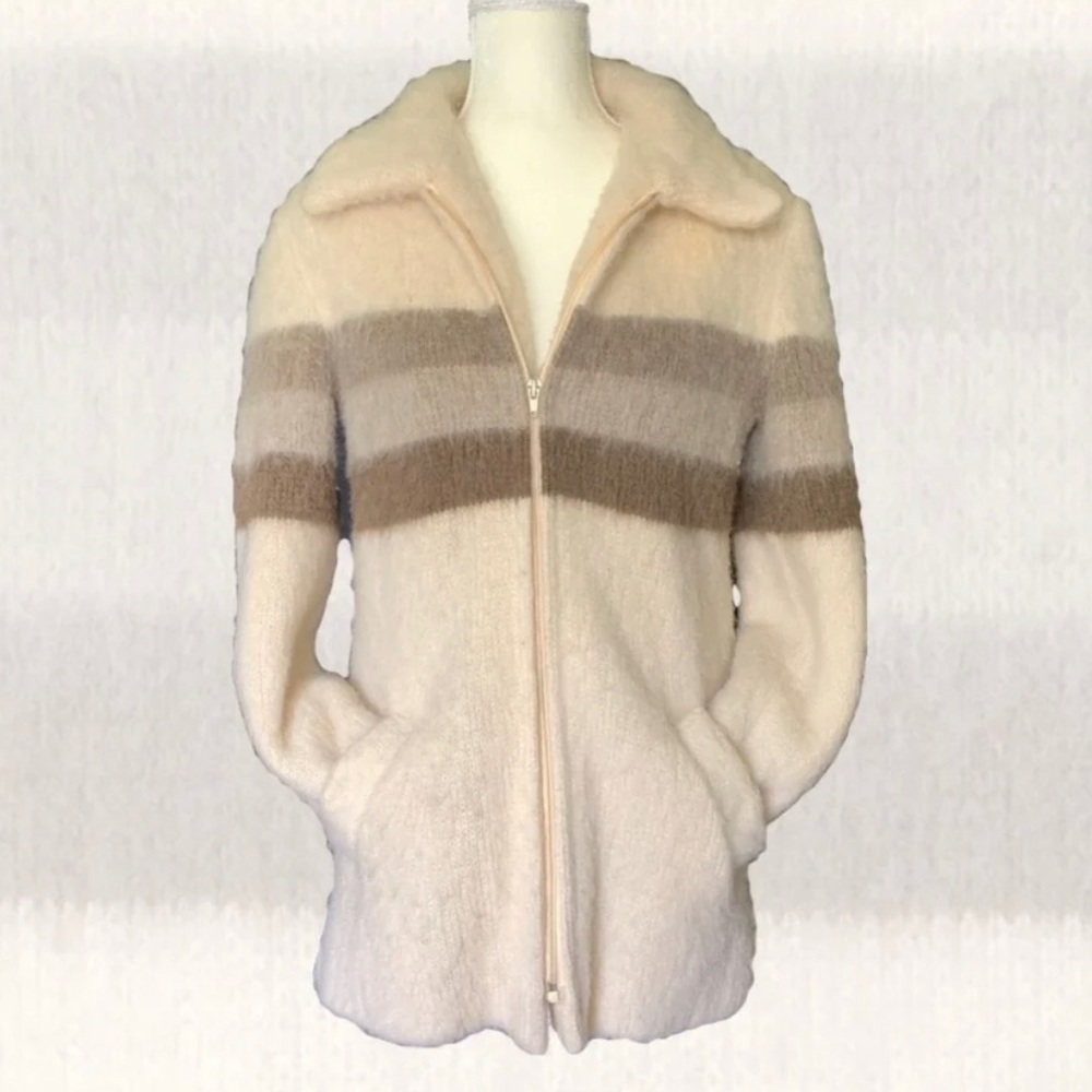 Vintage Eddie Bauer Hilda LTD 1970s stripe wool zip up